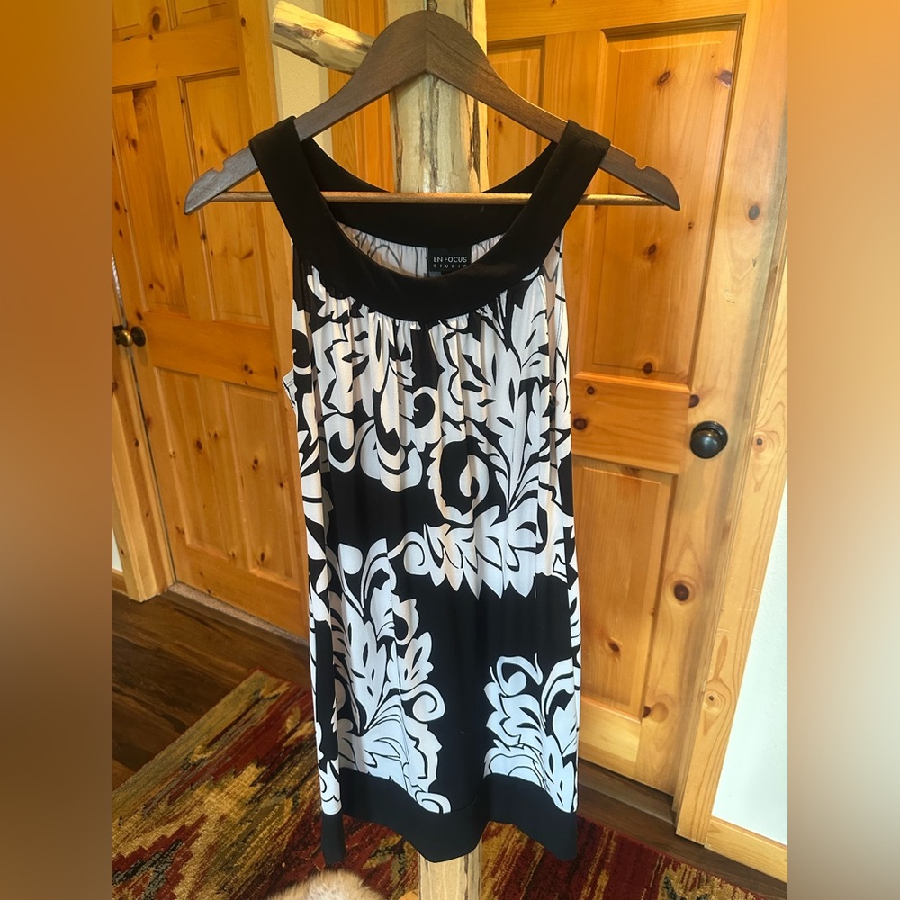 Enfocus Studio Black and White Floral Dress